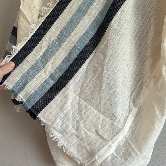 NWT Michael Stars (Evereve) Nautical Beach Striped Wrap One Size Blue/Off White - Picture 10 of 13